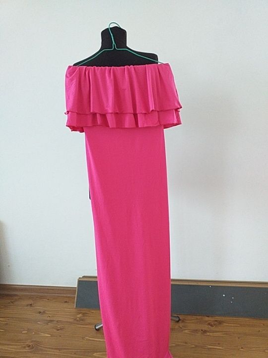платье в пол розовое