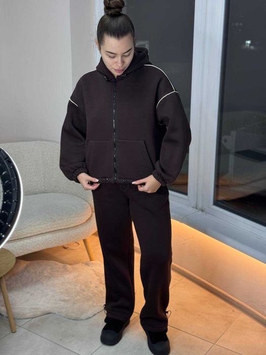 Костюм S M L трёхнитка флисовый коттон палаццо джоггеры кулиска