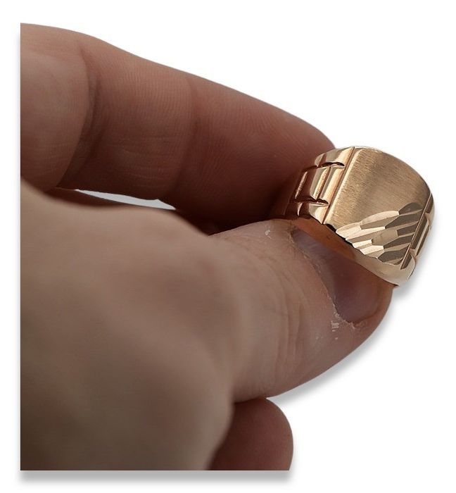 Złoty sygnet męski 14k 585 z różowego czerwonego złota Gdańsk csn011r