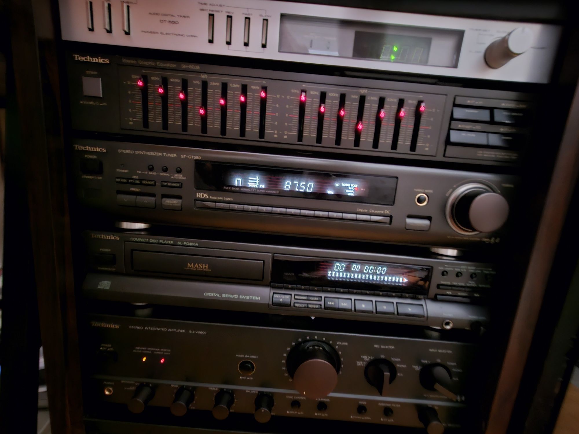 Aparelhagem Technics com temporizador Pioneer como nova.