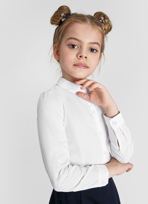 Белая блузка для девочек 158