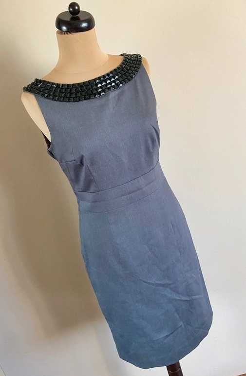 Hm 40 42 sukienka midi szara modna okazje basic xl l