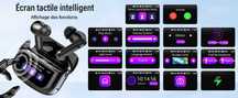 Fones  Bluetooth, 5.4 48H  com ecrã Led táctil multifunções
