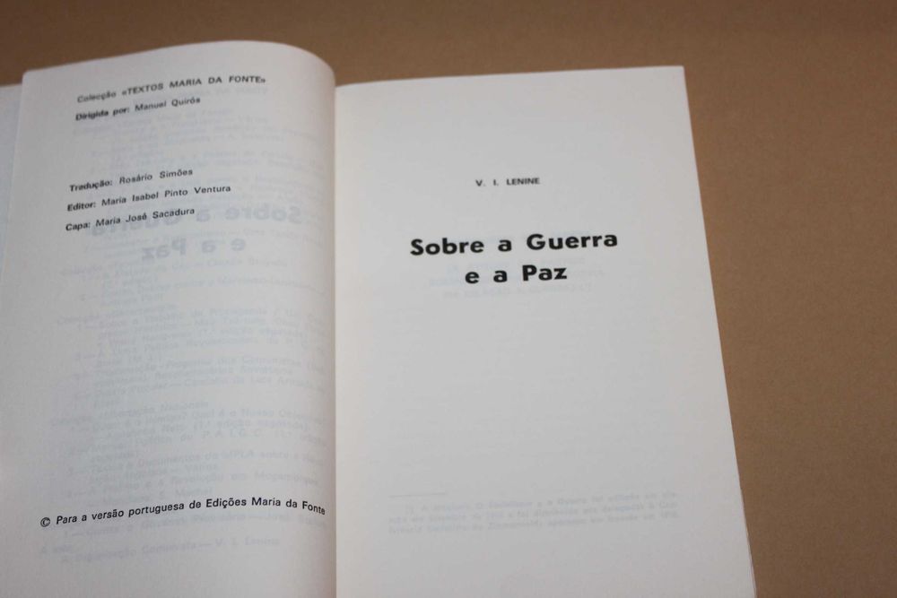 Sobre a Guerra e a Paz // V.I.Lenine