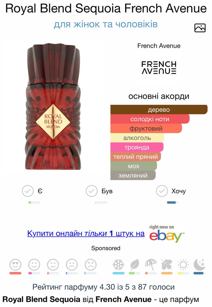 French Avenue Royal Blend Sequoia 100 мл