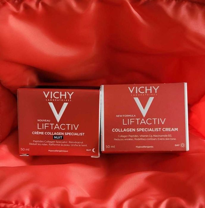 Zestaw kremów Vichy z kosmetyczką Liftactive collagen specialist