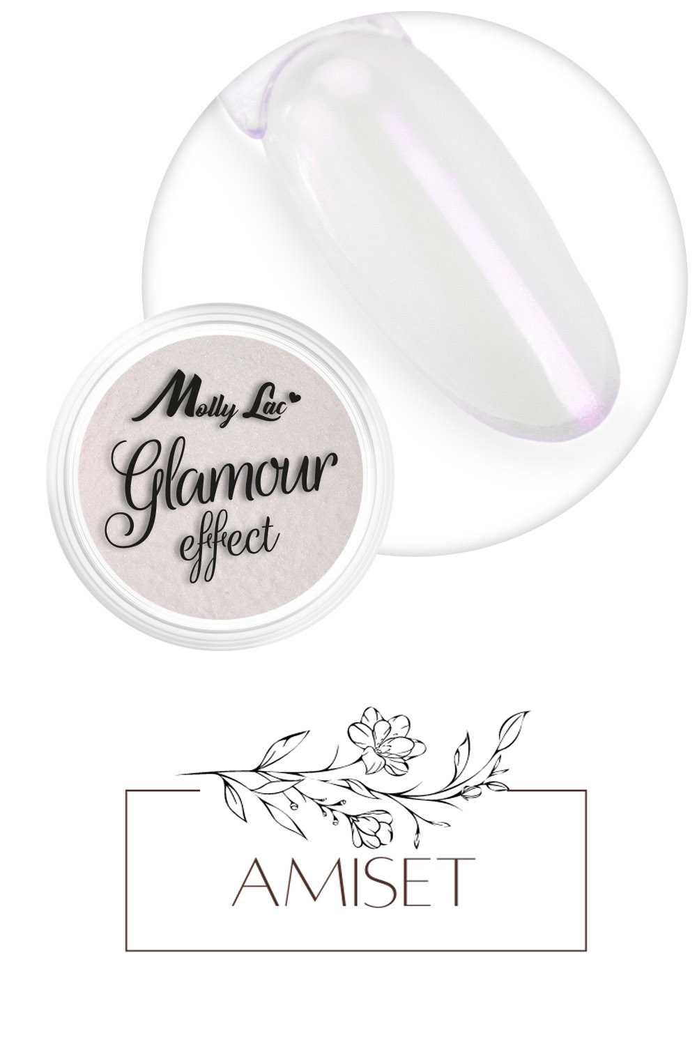Pyłek do paznokci MollyLac Glamour Effect Purple 1 g Nr 4