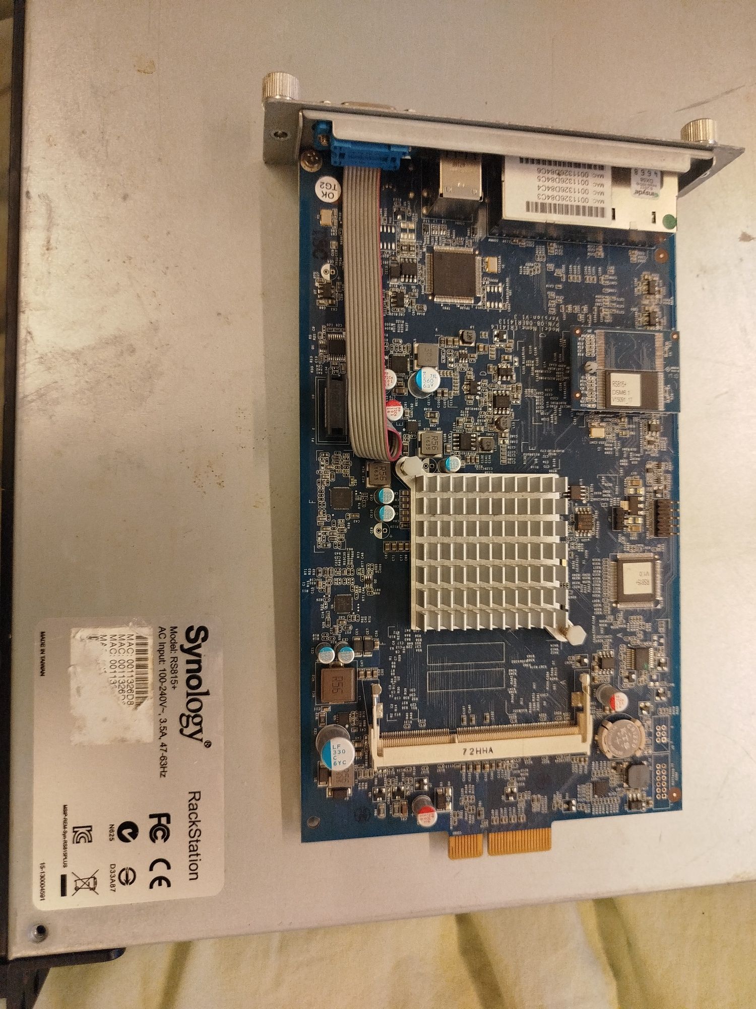Synology Model: RS815+ AC Input: 100-240v~3,5A,47-63Hz