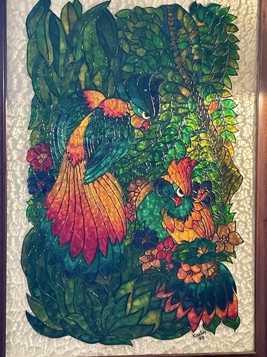 Vitral com pássaros