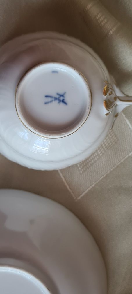 Trio Miśnia / stara porcelana / miśnieńska porcelana