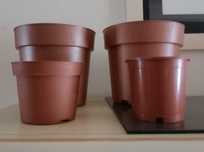 Conjunto  4 Vasos para Sementes e Plantas,  normais, plástico - Novos