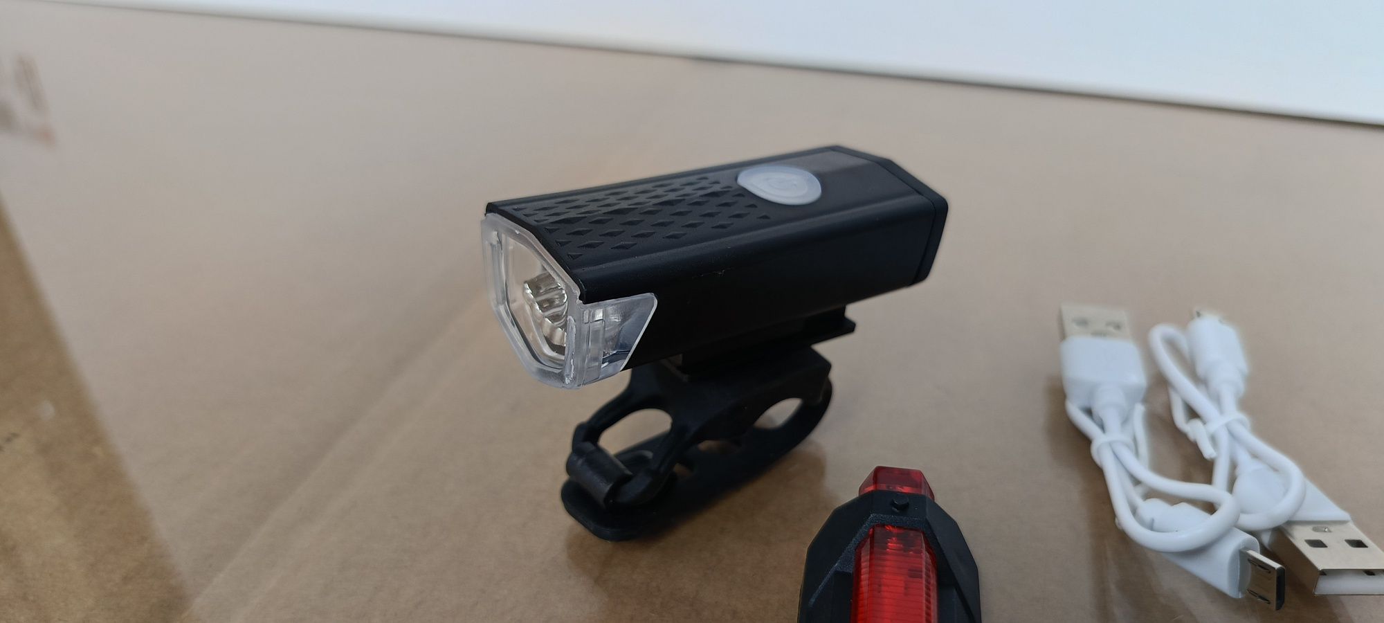 Lampki rowerowe Przód i Tył LED USB.