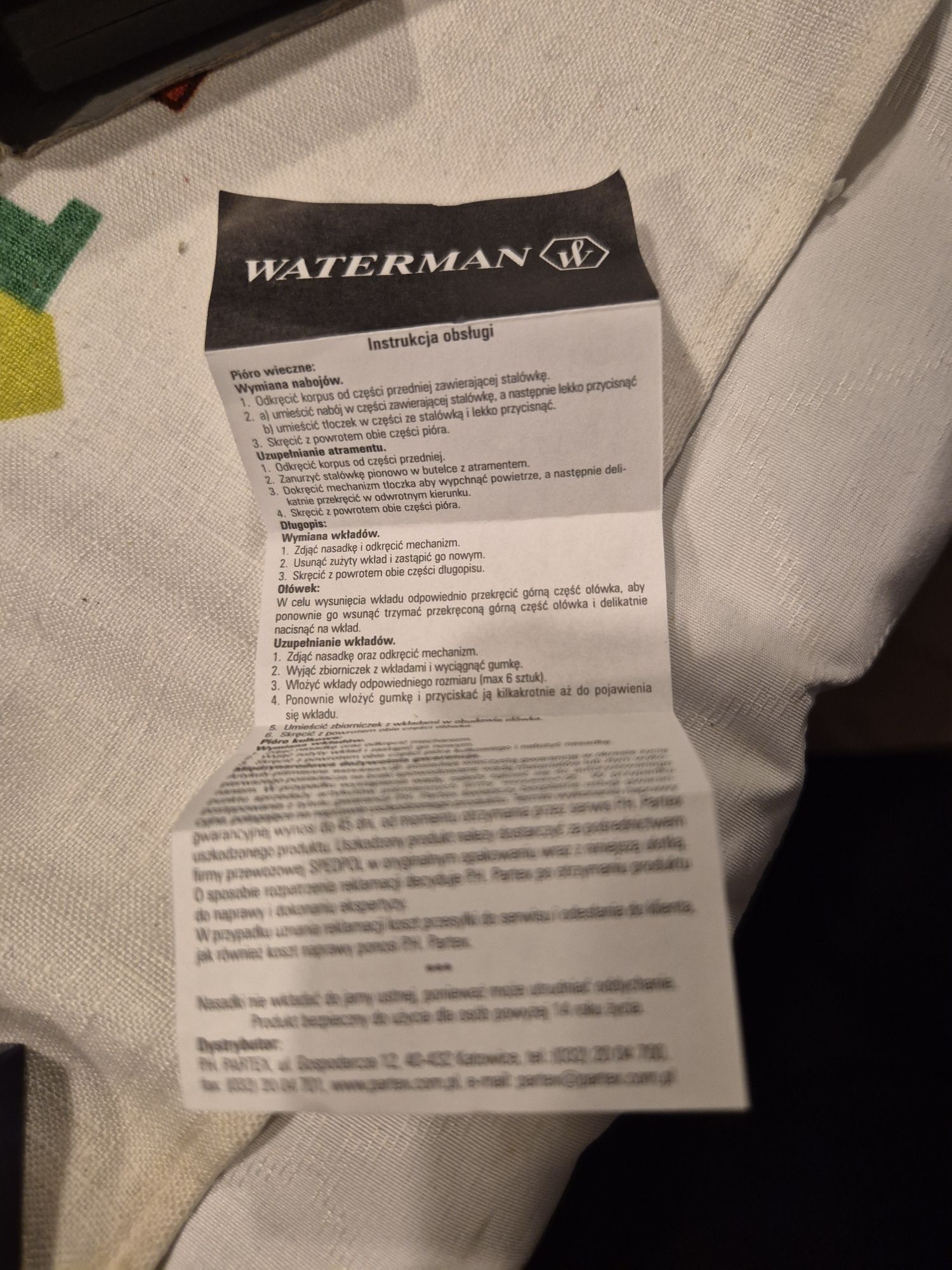 Wieczne pióro i długopis Waterman Paris
