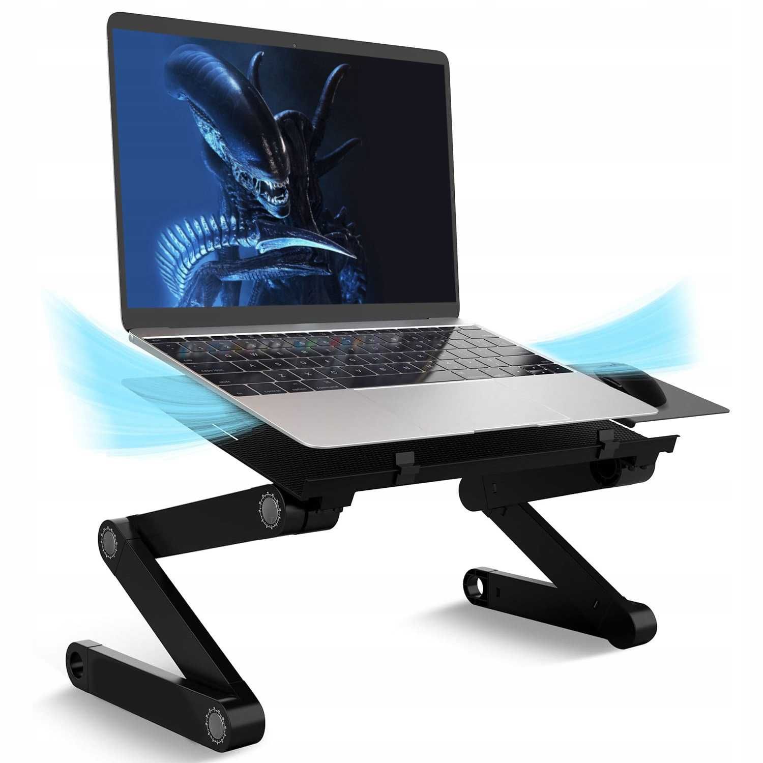 Stolik do laptopa REUGULOWANY gamingowy z WENTYLATOREM podstawka