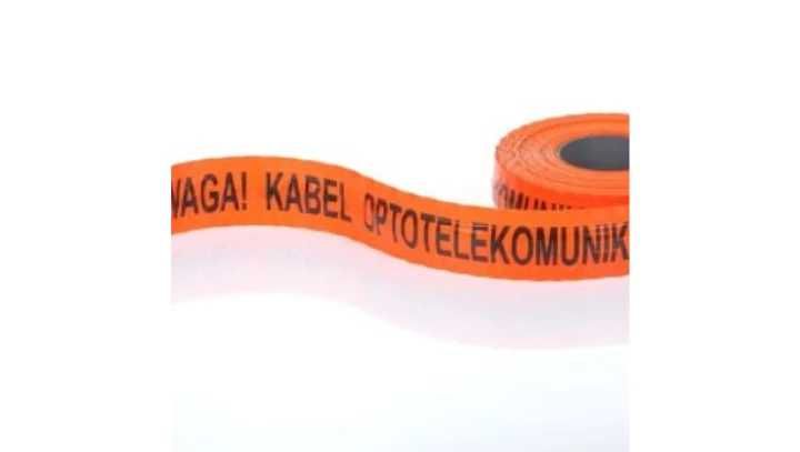 Taśma pomarańczowa UWAGA KABEL TELEKOMUNIKACYJNY z wkładką stalową