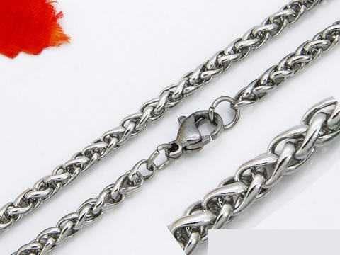 Nowy łańcuszek uniwersalny stal chirurgiczna srebrny kłos 45 cm L734