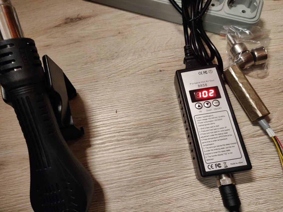 Паяльная станция 8858 с запасной спиралью, фен для пайки, термофен