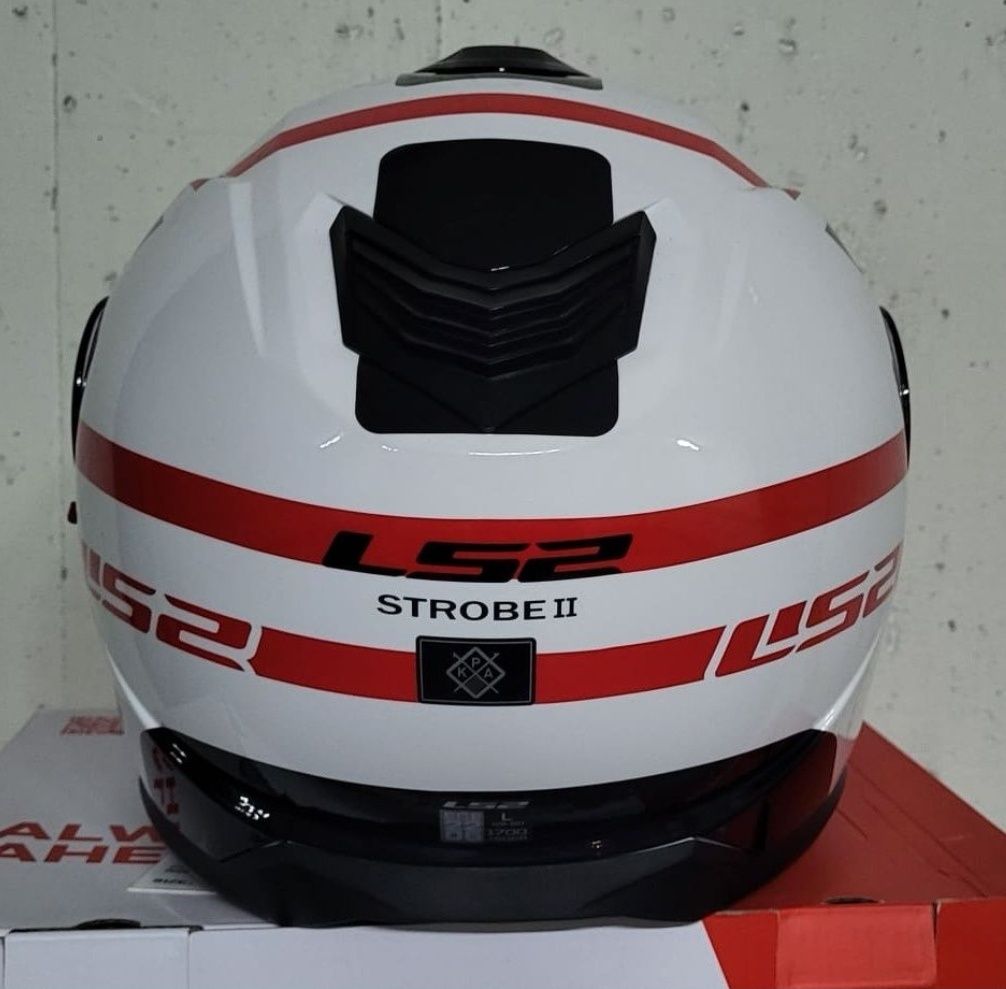 Capacete LS2 FF908 Strobe II White/ Red ( L )( NOVO )