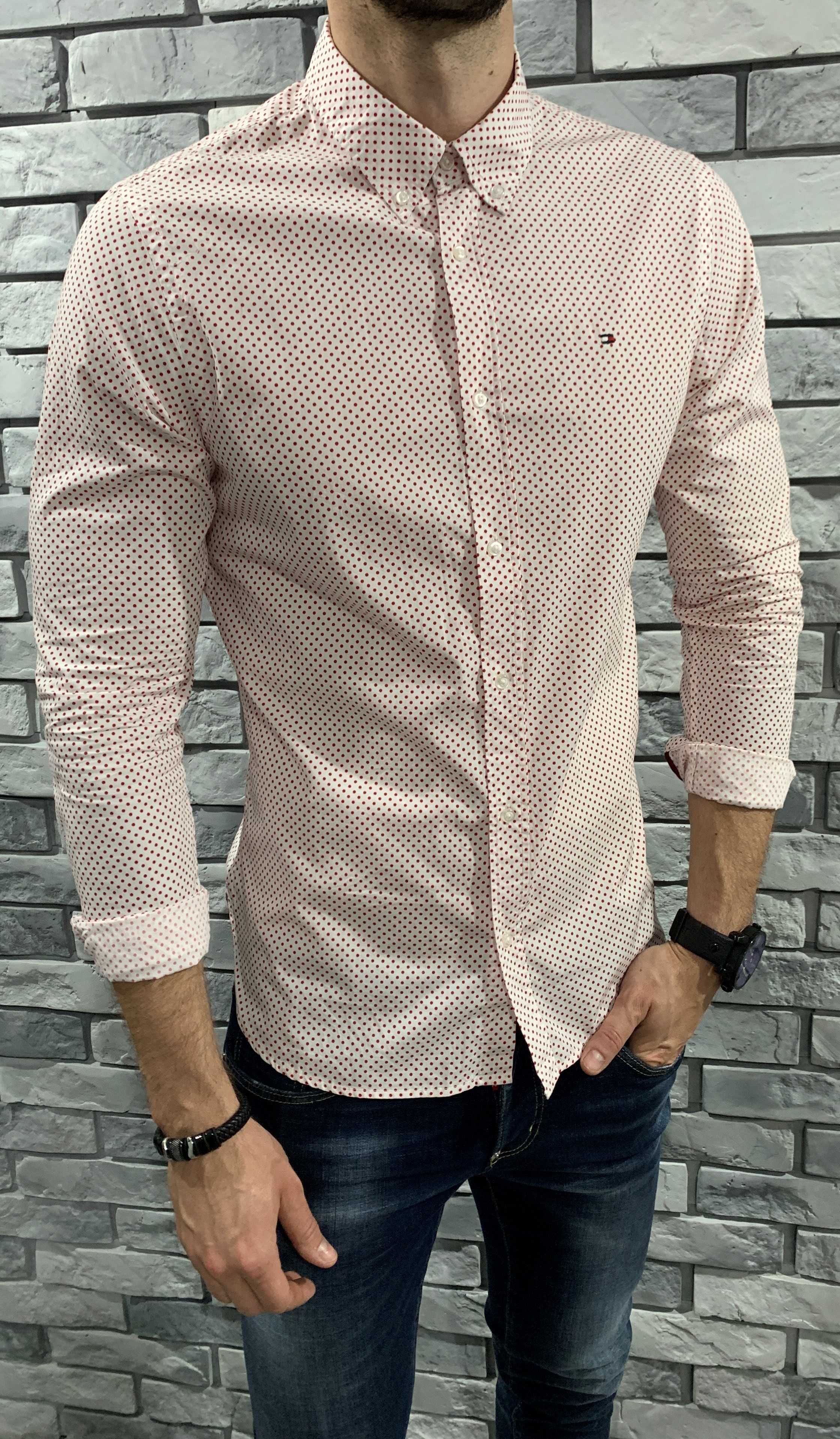 TOMMY HILFIGER oryginalna koszula S/M/L/XL/XXL kropki TOMMY JEANS