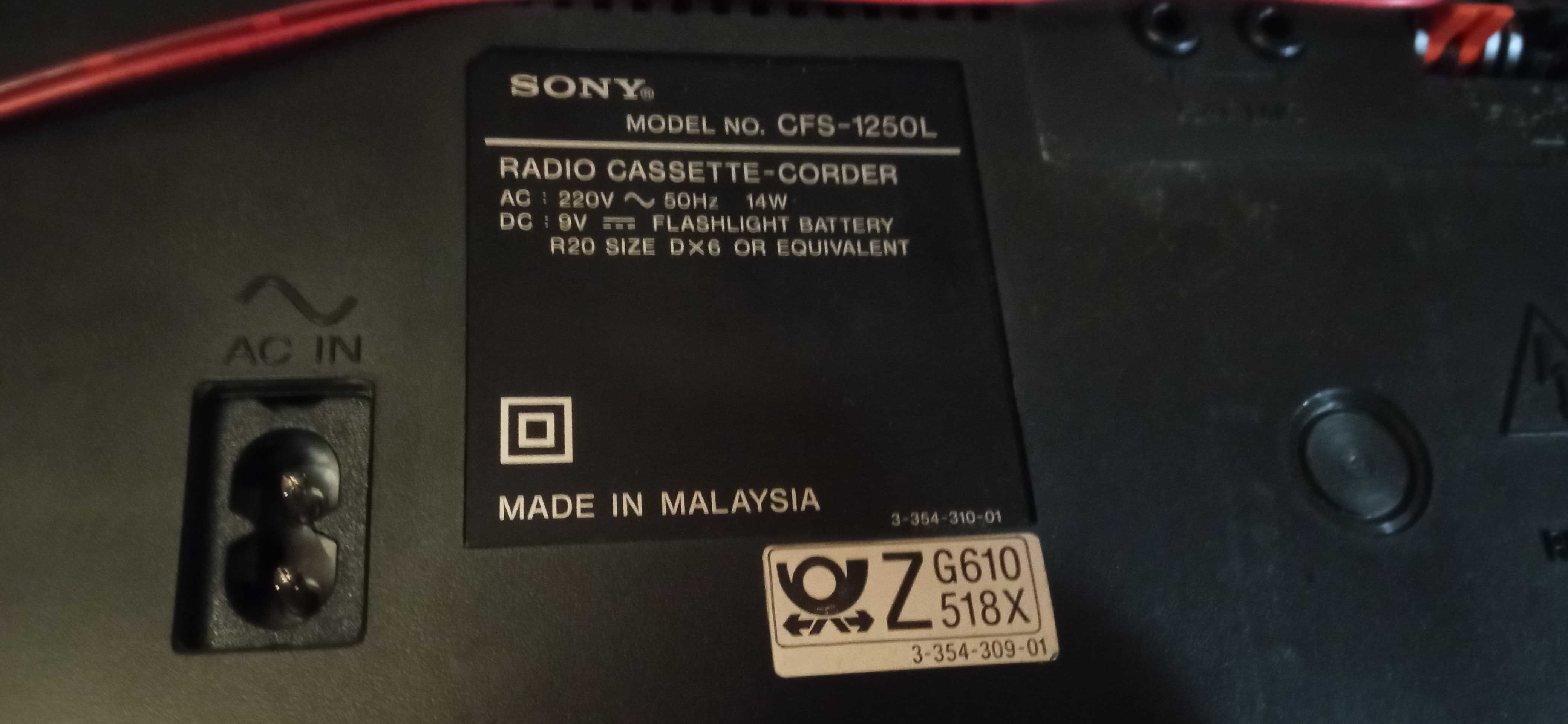 магнитола  Sony  модель   CFS - 1250L      Малайзия