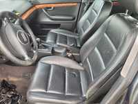 Siedzenia i boczki czarna skora Audi a4 B6  / B7 Sedan