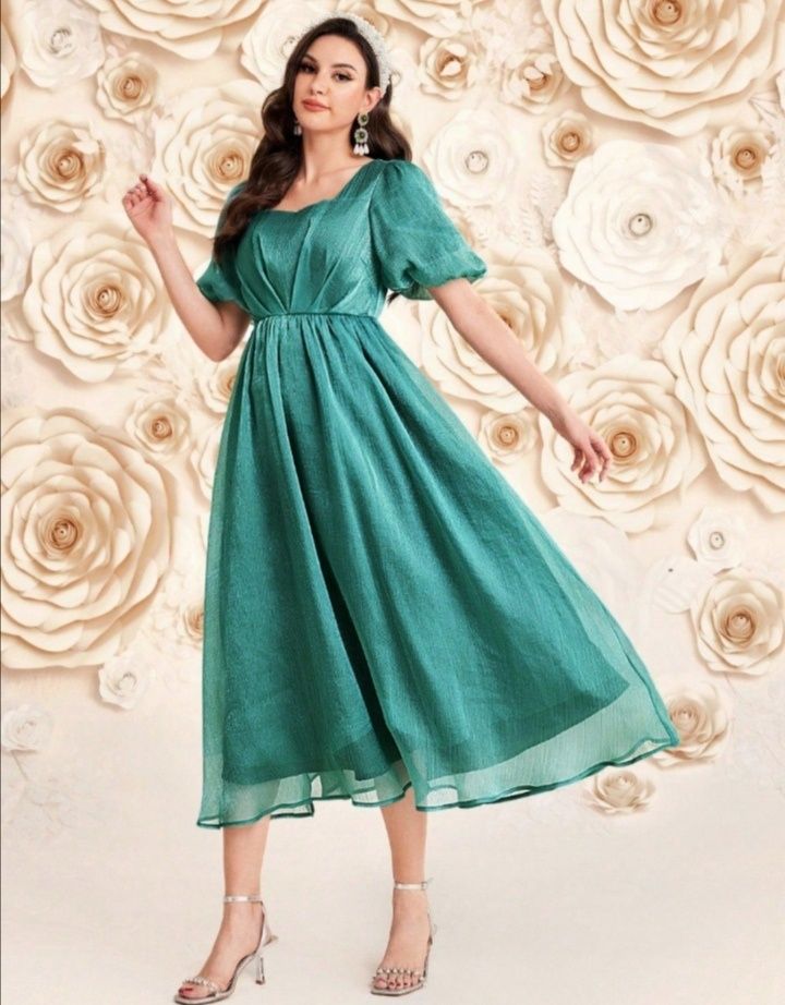 Elegancka sukienka zielona wesele L