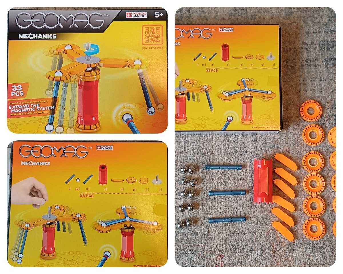 Duża kolekcja klocków GEOMAG Panels+Mechanics (6 zestawów + luzem)ORYG