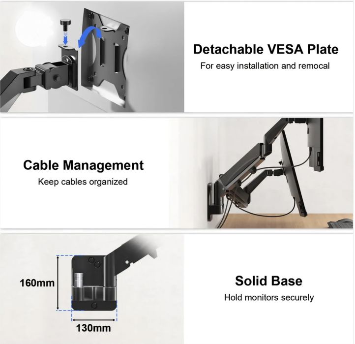 !! Uchwyt do 2 monitorów 17-32" Ścienny PREMIUM SLIM !!