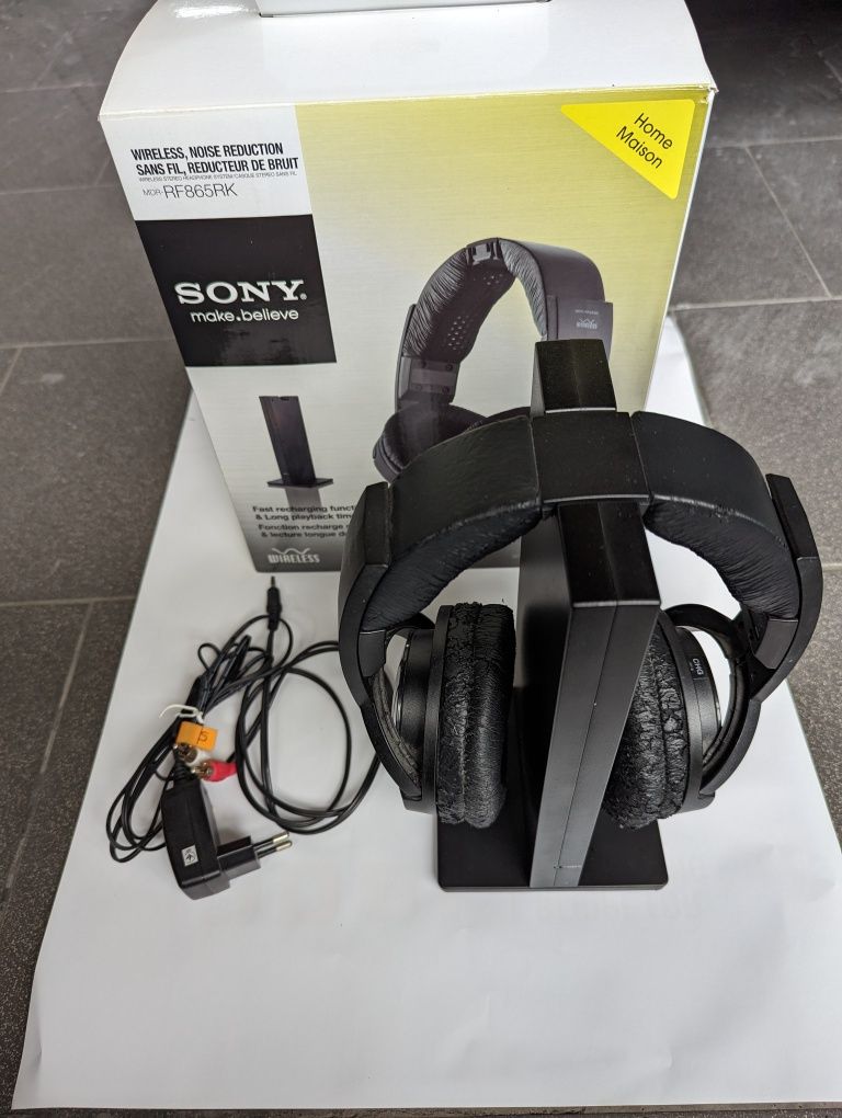 Słuchawki bezprzewodowe Sony MDR RF865RK, pełny zestaw