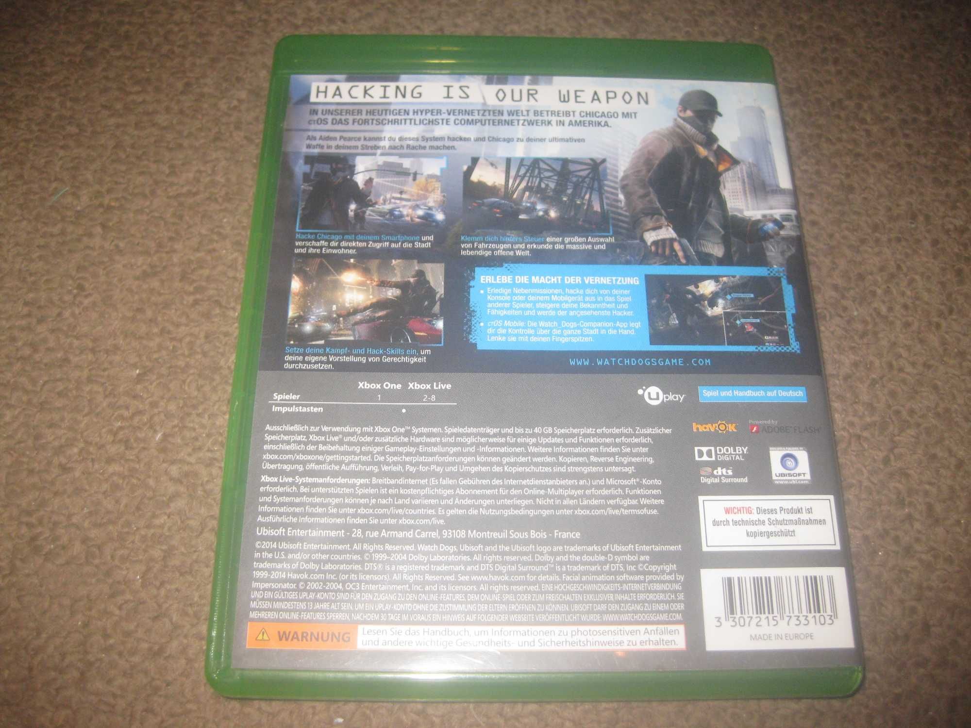 Jogo "Watch Dogs" para a Xbox One/Completo!