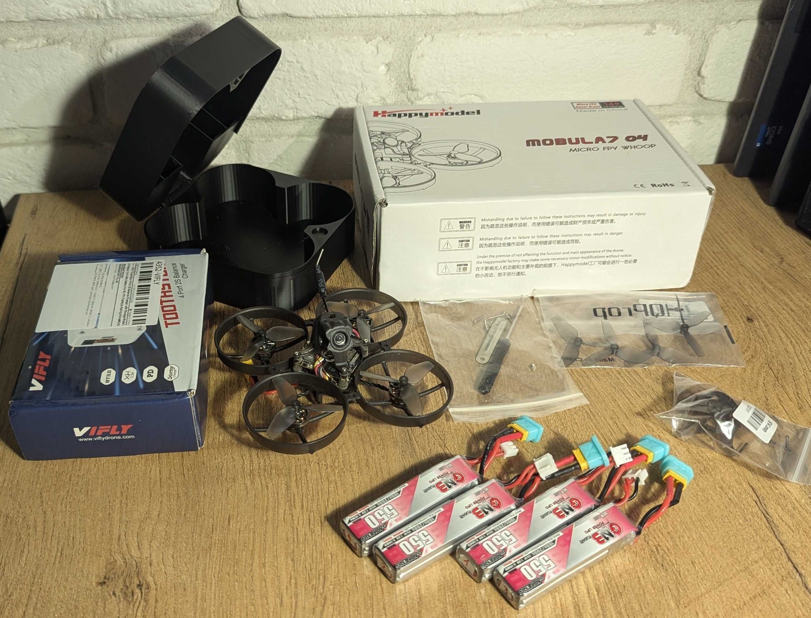 dron fpv happymodel mobula7 2S DJI O4 lite elrs +4 baterie +ładowarka