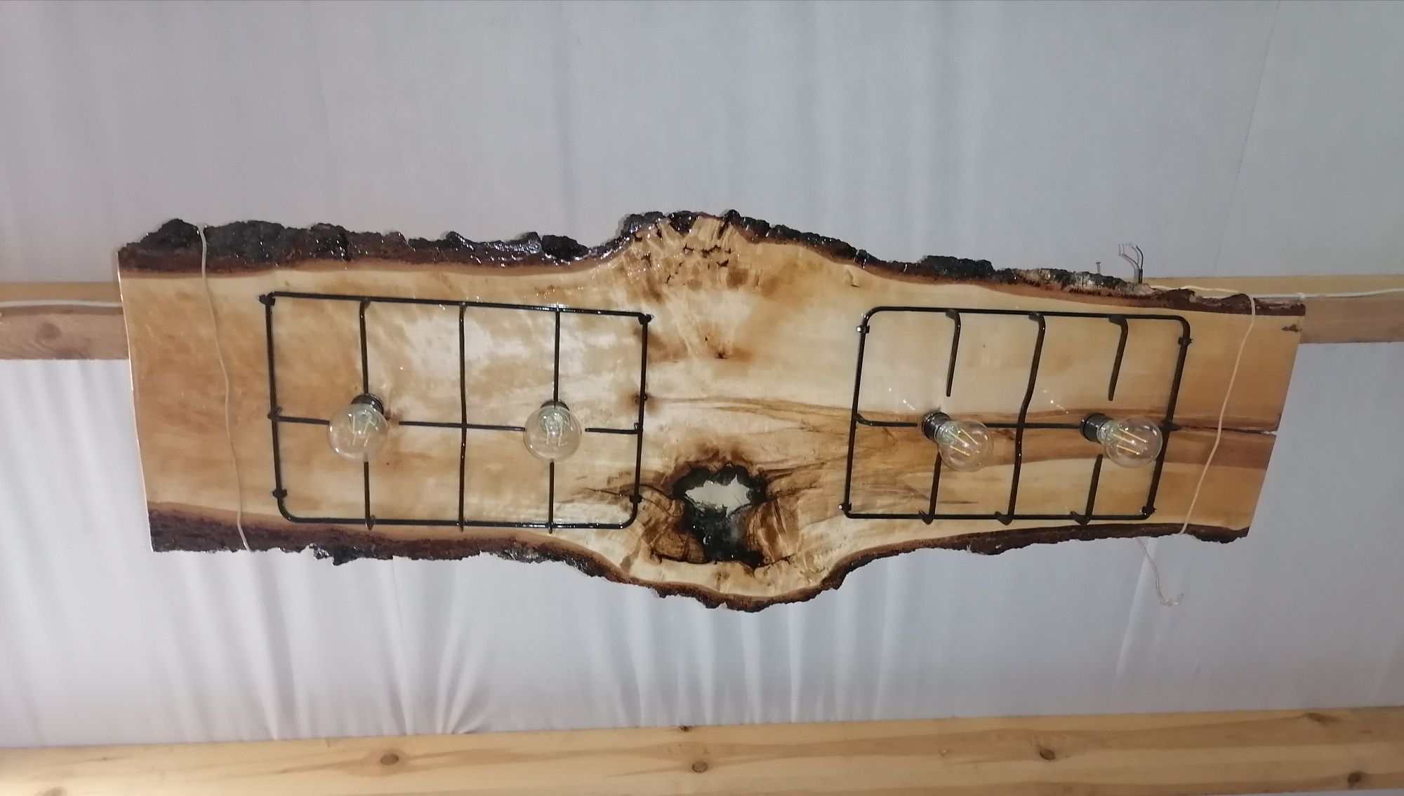 Deska żyrandol decha lampa rustykalna żywica