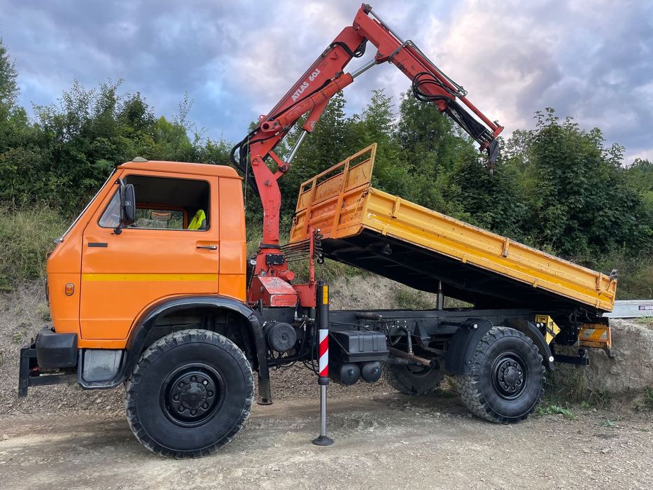 MAN G90 9.150 4x4 HDS  MAN 4x4 9.150 wywrotka dźwig zimowe unimog mercedes terenowy kamper