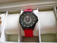 zegarek karl lagerfeld czarno czerwony duży 42mm