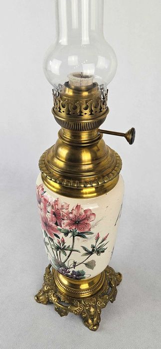 Piękna zbiornikowa lampa naftowa SECESJA Francja