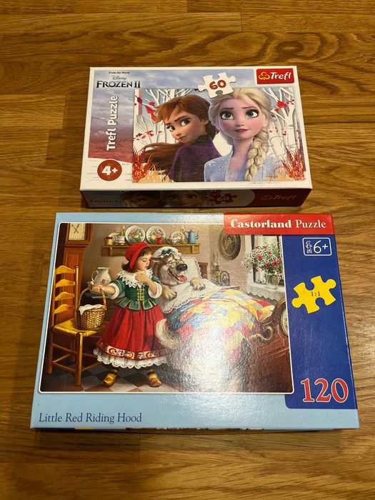 Puzzle dwa zestawy jeden to Kraina lodu