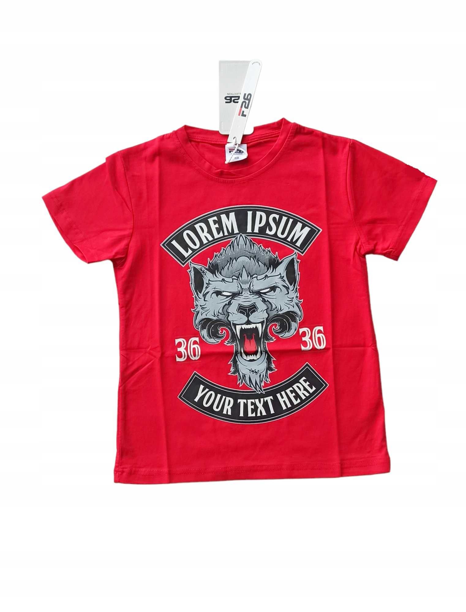 Czerwona bluzka dla chłopca nowa t-shirt , 170-176