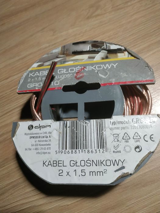 Przewód miedziany głośnikowy kabel podwójny 1.5mm2