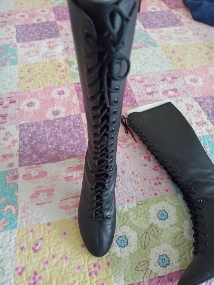 Botas Pele pretas 37 Zara