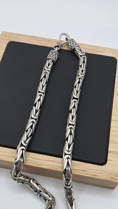 Srebrny Łańcuch Łańcuszek Splot Królewski Próba 925