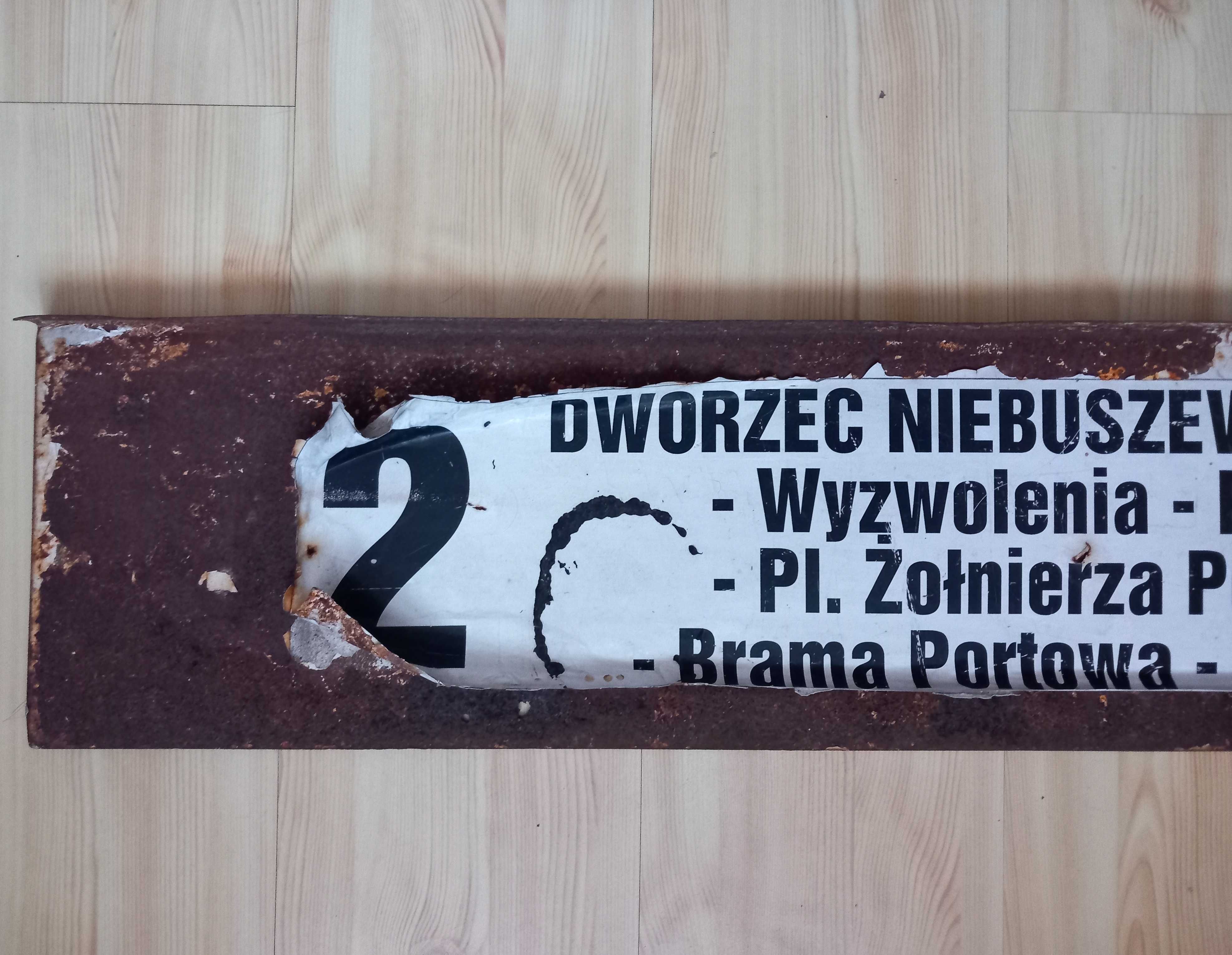 Tablica tramwajowa 2-stronna oryginał Tramwaje Szczecin Niebuszewo PRL