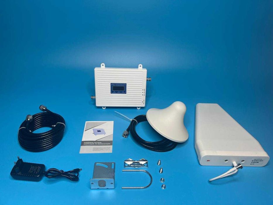 GSM репитер 3 диапазона 900 1800 2100, усилитель связи 3G 4G LTE