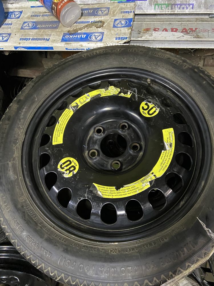 Докатка R17 155/70 5X112 Mercedes,Мерседес,VAG,домкрат,чехол