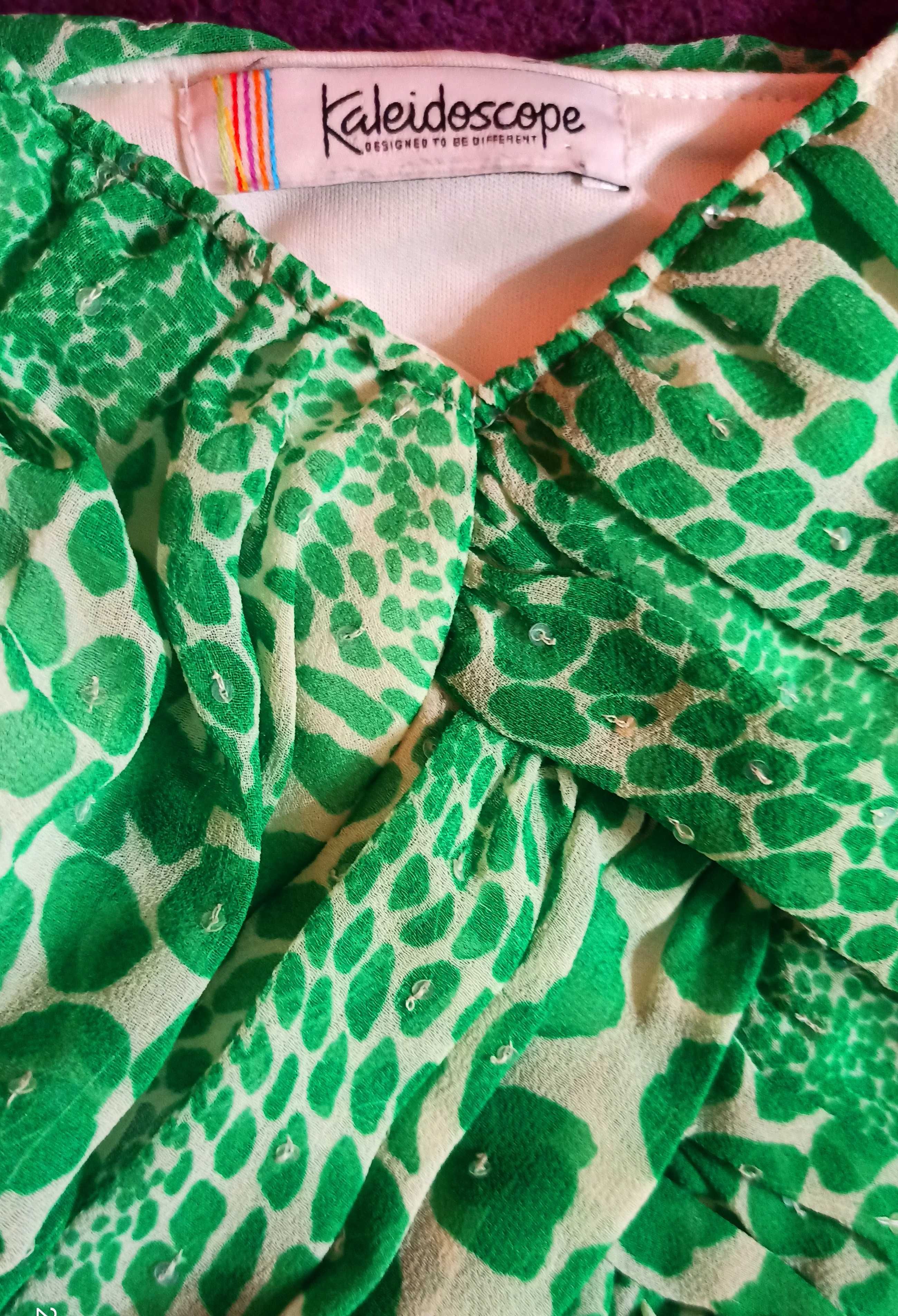 Zielona zwiewna szyfonowa sukienka z cekinami Kaleidoscope