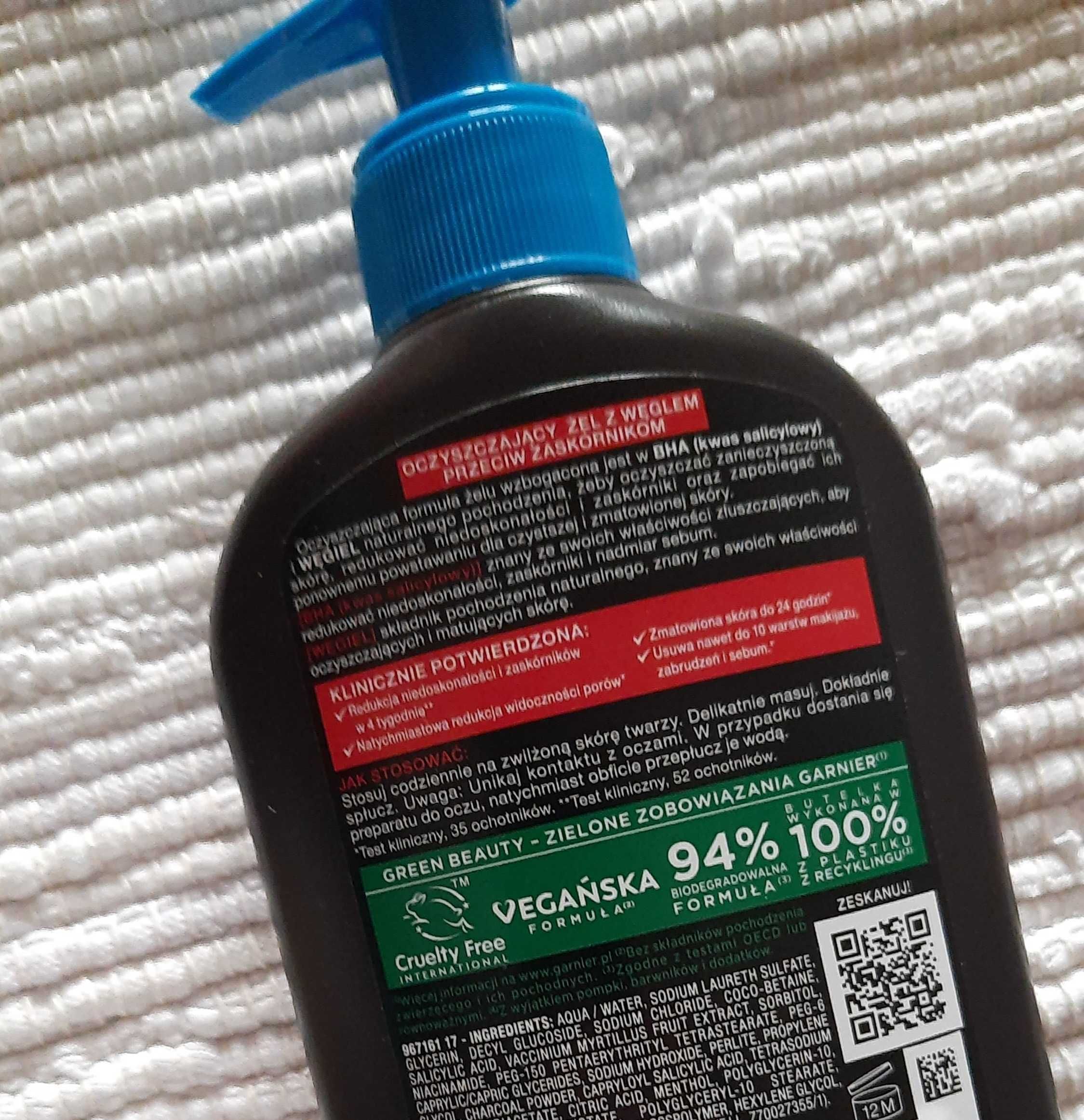 Garnier Pure Active Oczyszczający Żel z Węglem 250ml