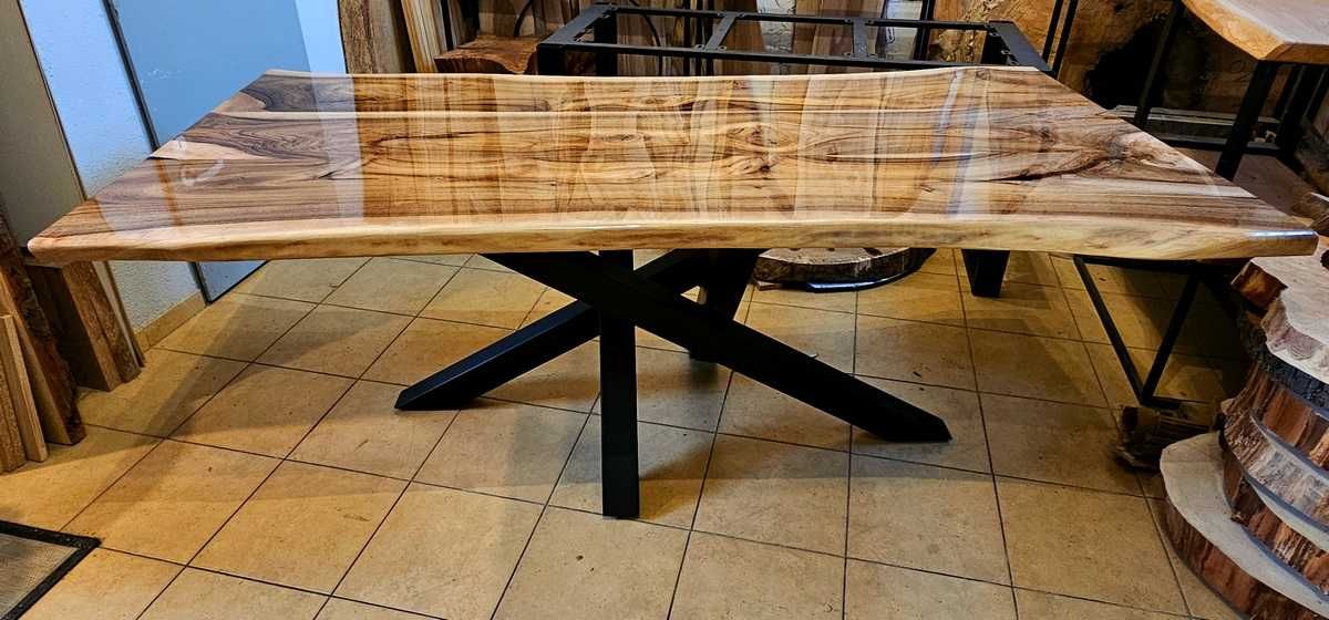 Stół orzech włoski 200x100 lite drewno nogi skorpion
