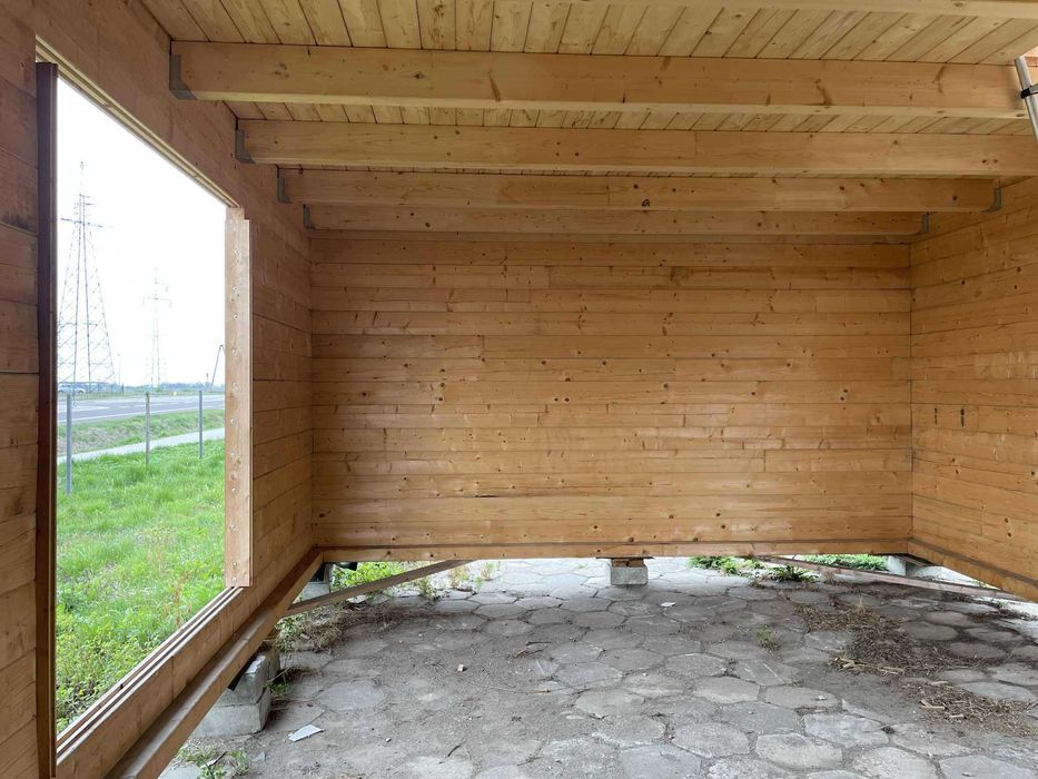 Konstrukcja domy z bali 7x5m do samodzielnego montażu, 60m2 pow.użytk.