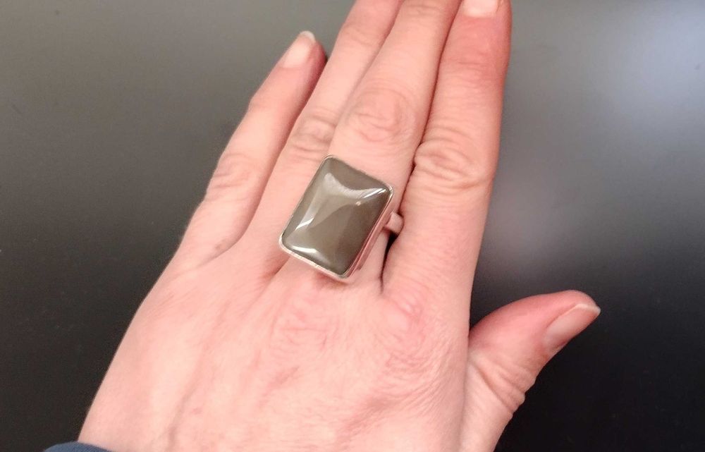 Pierścionek srebrny KRZEMIEŃ PASIASTY p.925 R.14