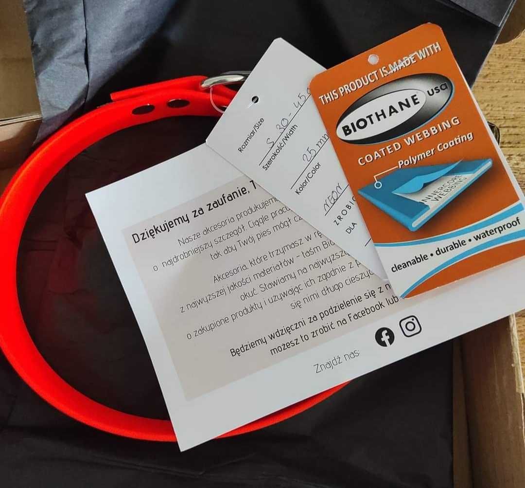 Obroża Biothane ACC DOG Orange Neon.