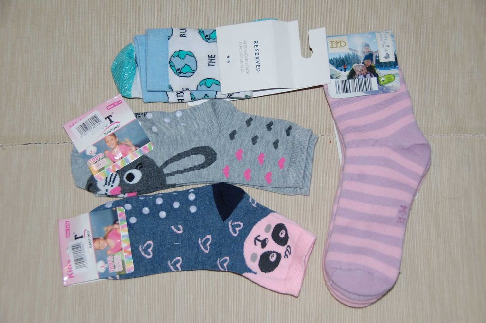 skarpetki, 5 par, NOWE, rozmiar 31-34, dziewczynka